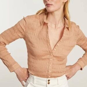 EVERLANE SMOCKED BUTTON TOP